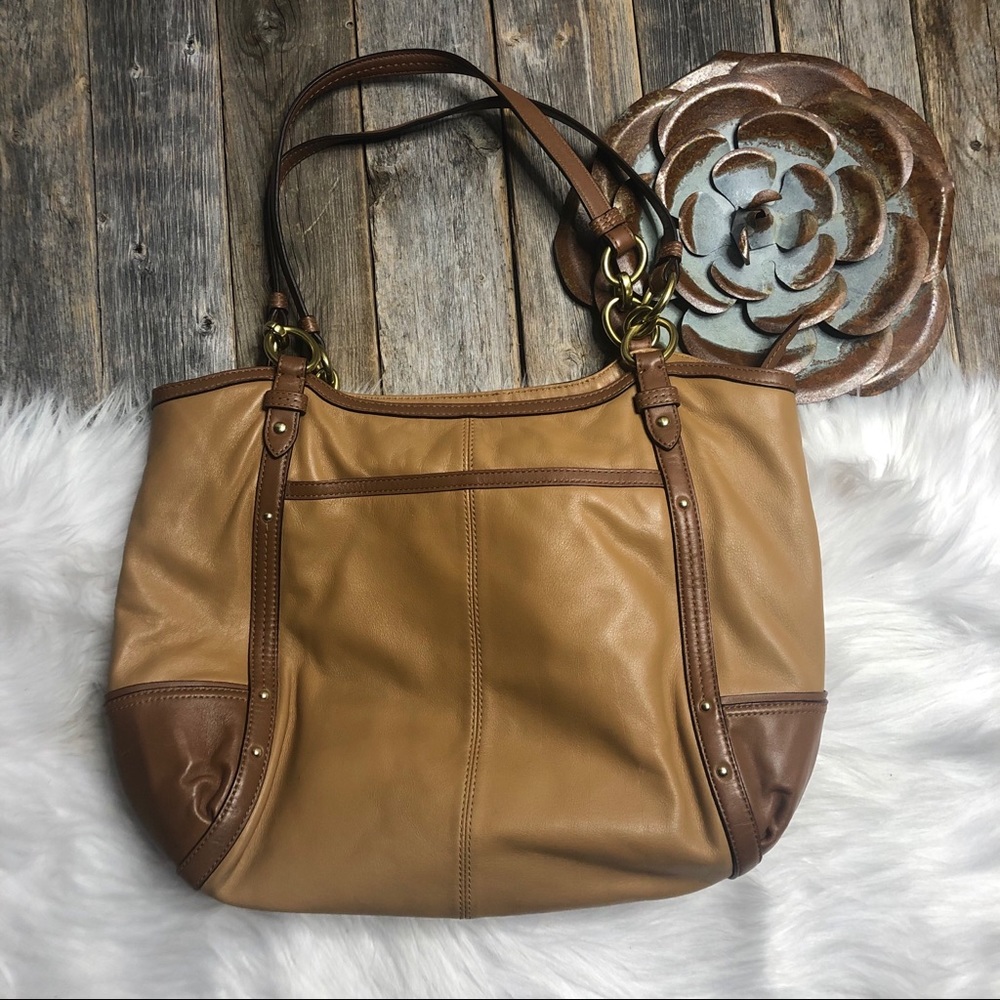 Rare COACH Leather Brown Tan Shoulder Bag